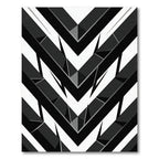 Monochrome Chevron Geometric Abstract Rug