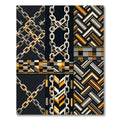 Bold Gold Chain Geometric Tributes Rug