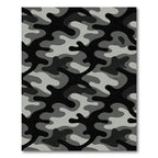 Monochrome Urban Camouflage Abstract Art Rug