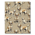 Cheerful Golden Retriever Repeating Cream Rug