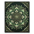 Elegant Emerald Botanical Floral Medallion Rug