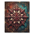 Ornate Crimson Teal Mandala Medallion Rug