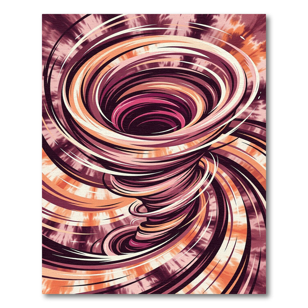 Crimson Swirl Tie Dye Vortex Rug