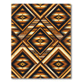 Earthy Amber Geometric Aztec Diamond Rug