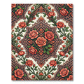 Ornate Damask Coral Rose Medallion Rug