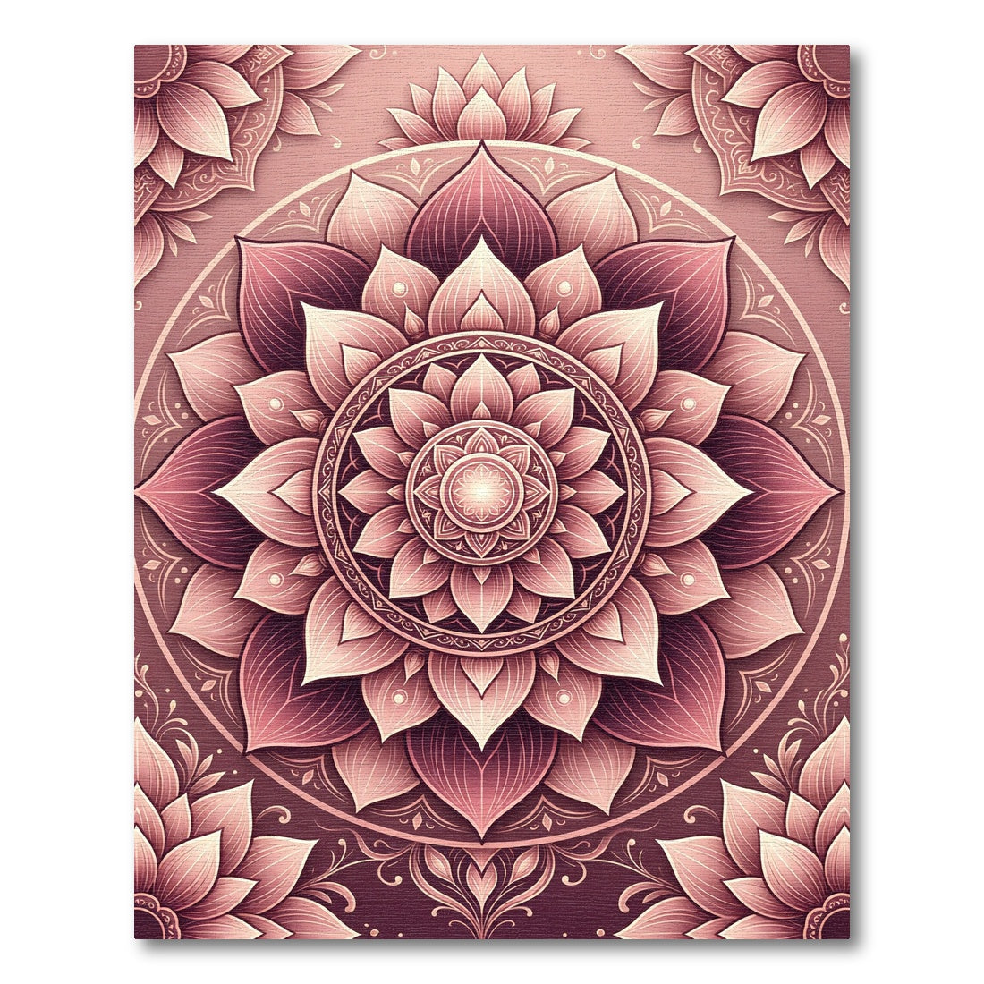 Rose Gold Mandala Flower Bloom Rug