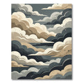 Neutral Cloudscape Layered Abstract Horizon Rug