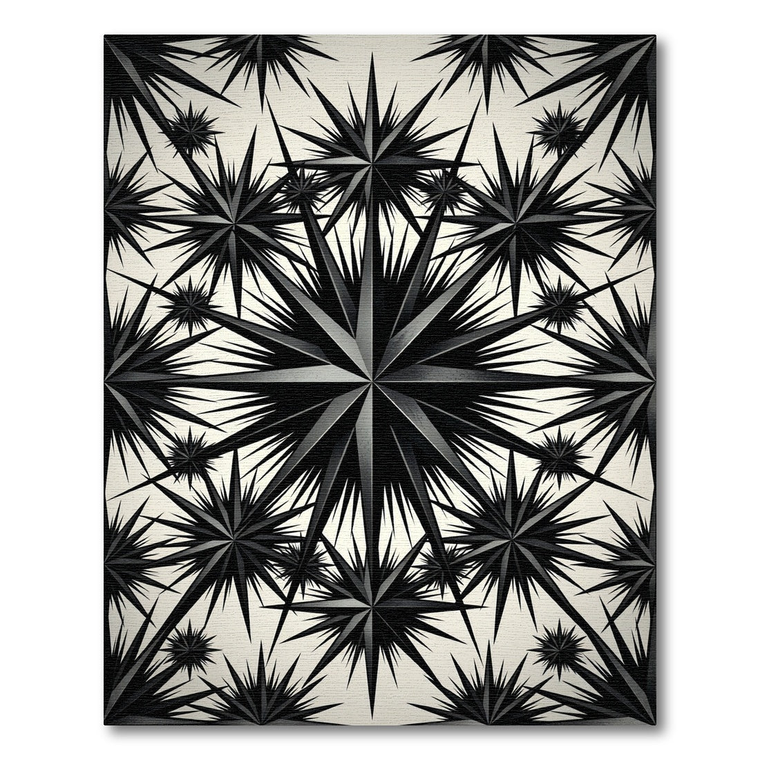 Dark Starburst Geometric Arrangement Rug