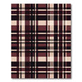 Deep Burgundy Cream Plaid Harmony Rug