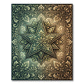 Ornate Gold Starburst Damask Foliage Rug