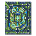 Playful Blue Neighborhood Village Map Rug