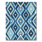 Celestial Blue Ikat Diamond Star Rug