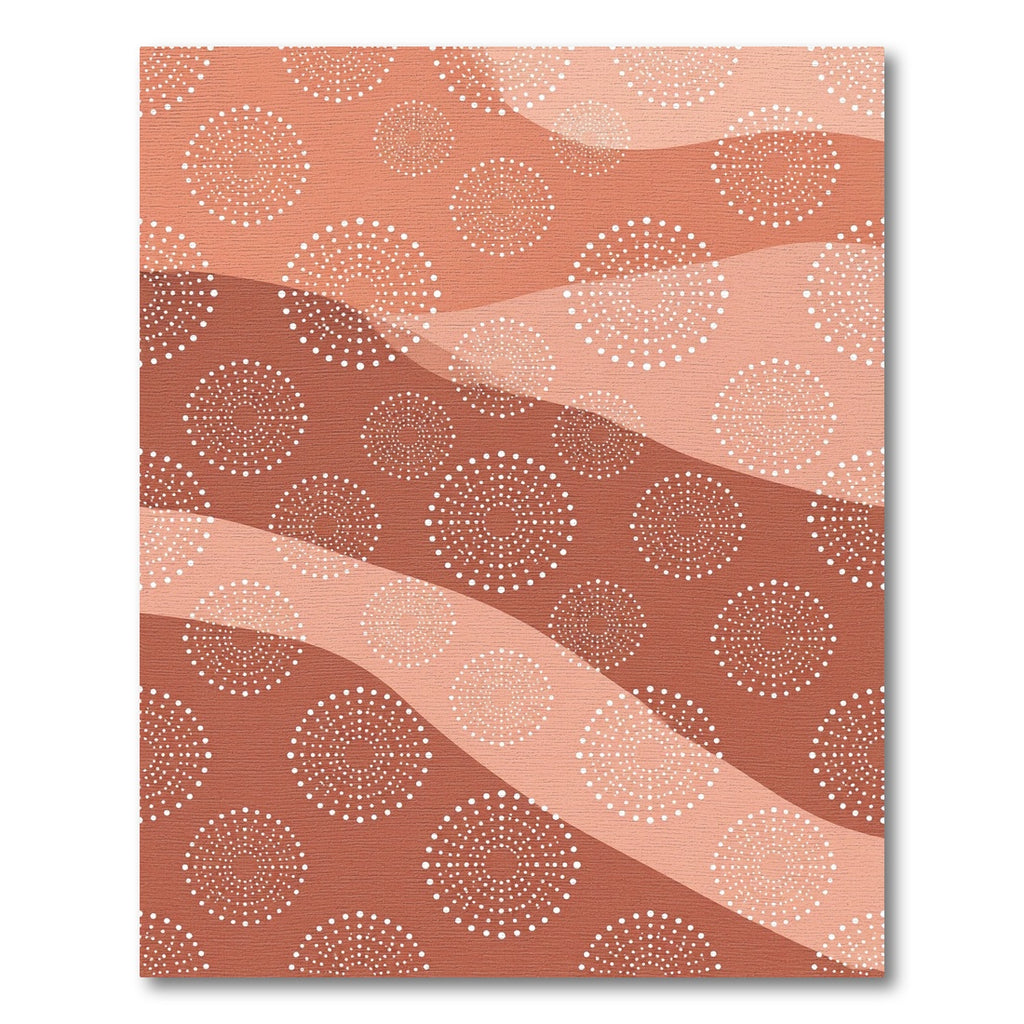 Terracotta Ripples Dot Medallions Rug