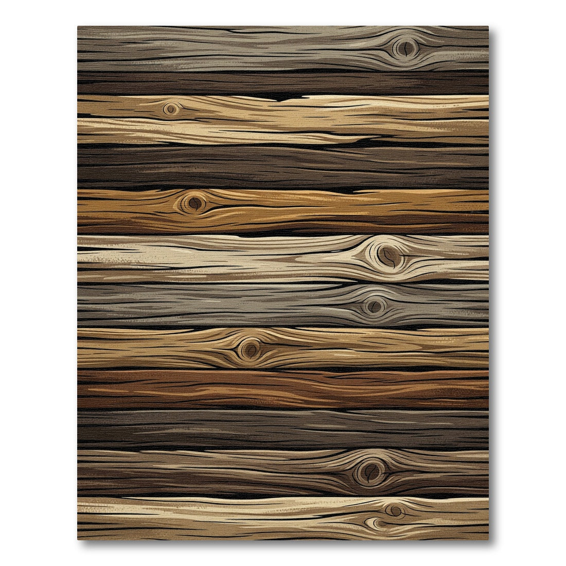 Rustic Natural Wood Grain Texture Rug