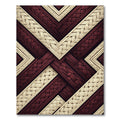Woven Burgundy Cream Geometric Overlay Rug
