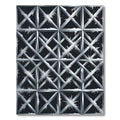 Frosted Geometric Metallic Silver Lattice Rug