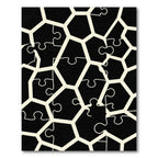 Modern Monochrome Interlocking Puzzle Tile Rug