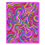 Vibrant Pink Swirling Abstract Waves Rug