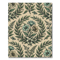 Sage Botanical Bloom Wreath Tapestry Rug