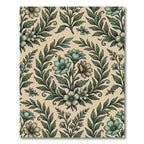 Sage Botanical Bloom Wreath Tapestry Rug