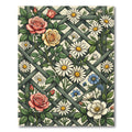 Classic Floral Trellis Garden Rose Rug