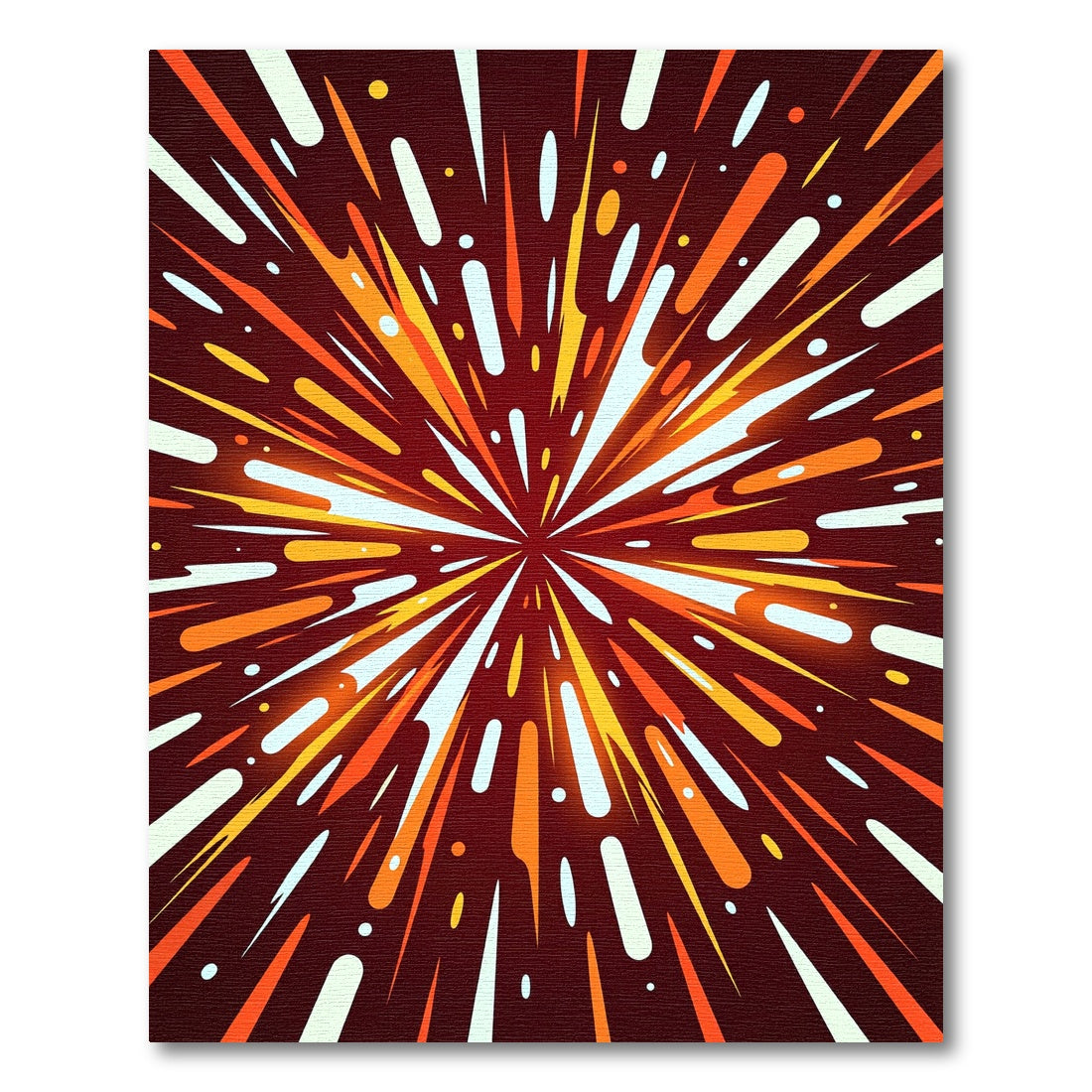 Dynamic Fiery Burst Abstract Rug
