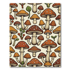 Whimsical Earthy Mushroom Forest Collage Rug