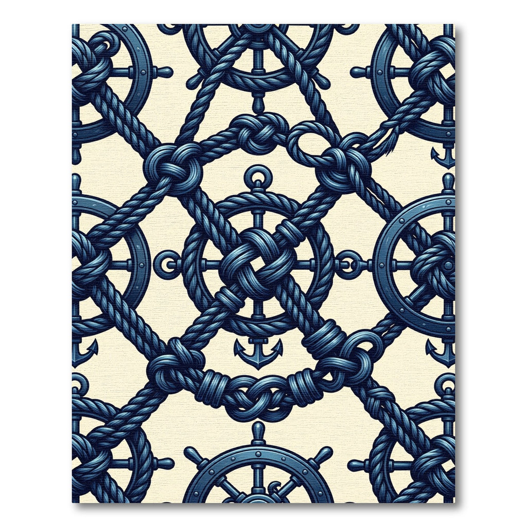 Nautical Rope Anchor Wheel Medley Rug