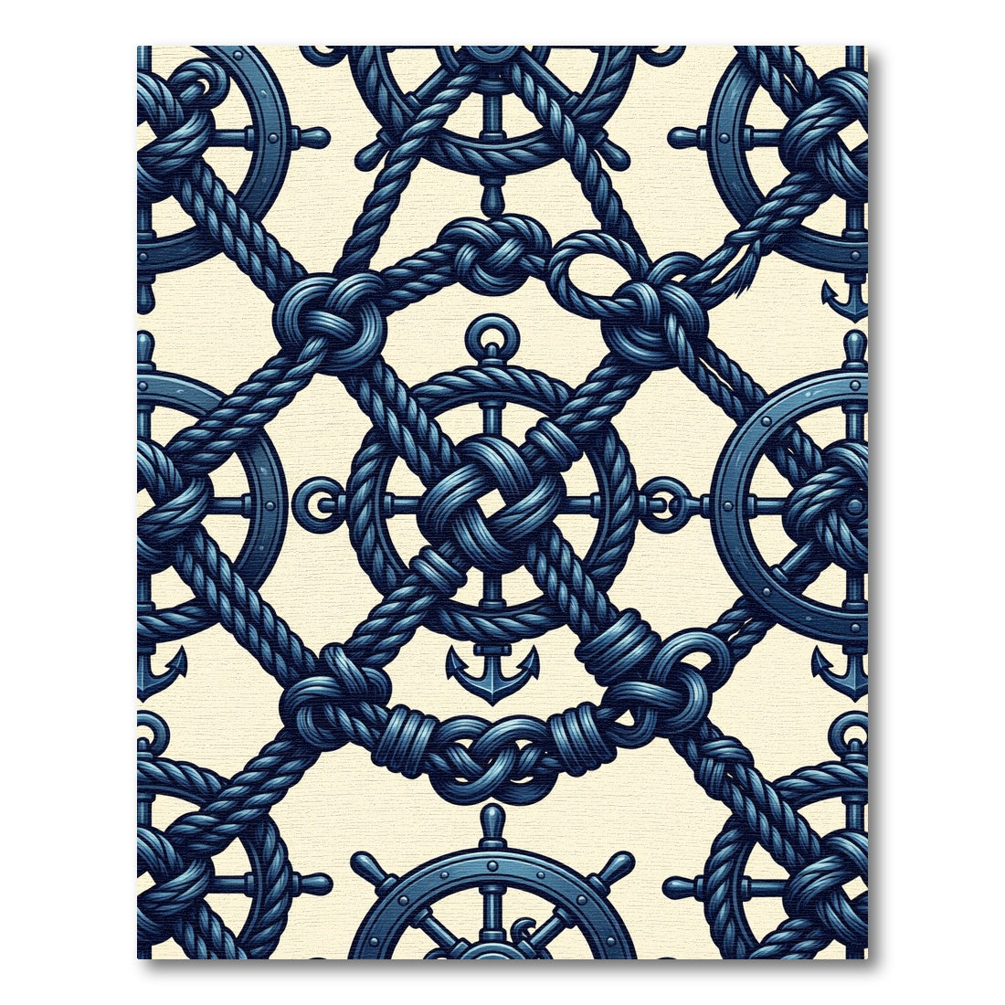Nautical Rope Anchor Wheel Medley Rug