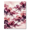 Ethereal Burgundy Watercolor Cloud Swirl Rug