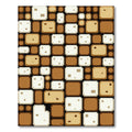 Brown Cream Pixelated Squares Rug