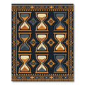 Hourglass Geometric Gold and Navy Decor Rug