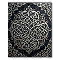 Silver Ornate Filigree Swirl Monochromatic Art Rug