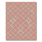 Blush Pink Geometric Lattice Textured Grid Rug