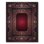 Ornate Royal Crimson Crown Border Rug