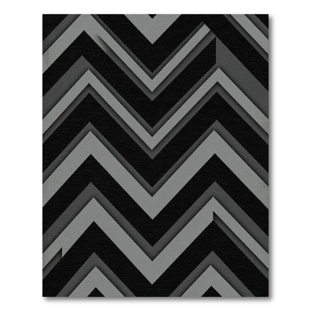 Sharp Monochrome Gray Chevron Geometric Rug
