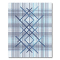 Modern Blue Geometric Grid Lattice Rug