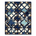 Geometric Art Deco Navy Gold Tile Rug