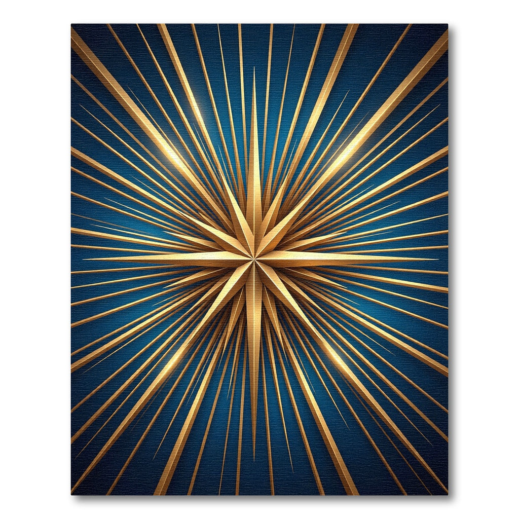 Radiant Golden Starburst Navy Rug