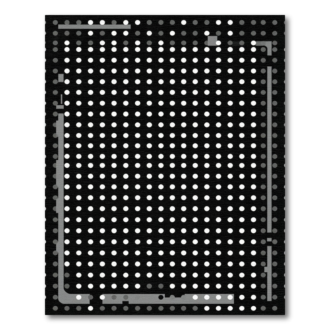 Modern Black White Dot Grid Rug