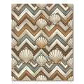 Seashell Chevron Neutral Earth Tone Area Rug