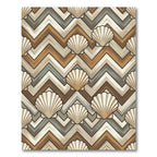 Seashell Chevron Neutral Earth Tone Area Rug