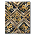 Tribal Gold Geometric Hexagon Zigzag Rug