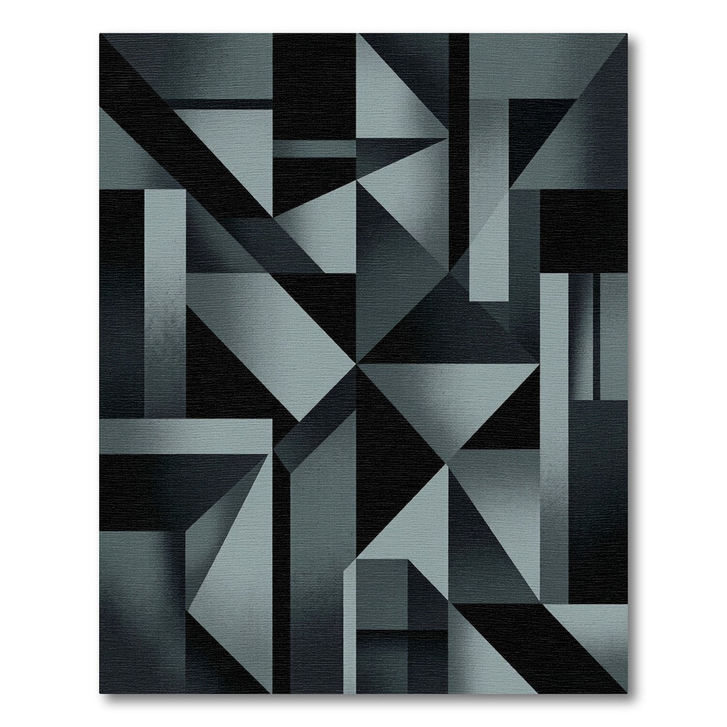 Modern Charcoal Geometric Abstract Industrial Rug