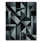 Modern Charcoal Geometric Abstract Industrial Rug
