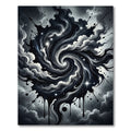 Monochrome Celestial Vortex Starry Night Rug