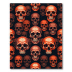 Bold Orange Skull Graphic Art Rug