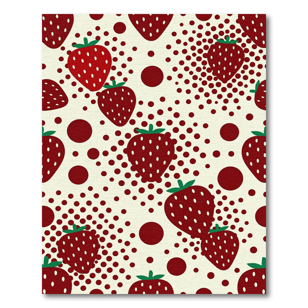Red Strawberry Polka Dot Fruits Rug