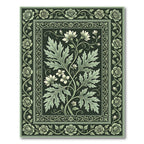 Sage Green Floral Scroll Garland Rug