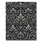 Elegant Silver Acanthus Damask Scroll Rug